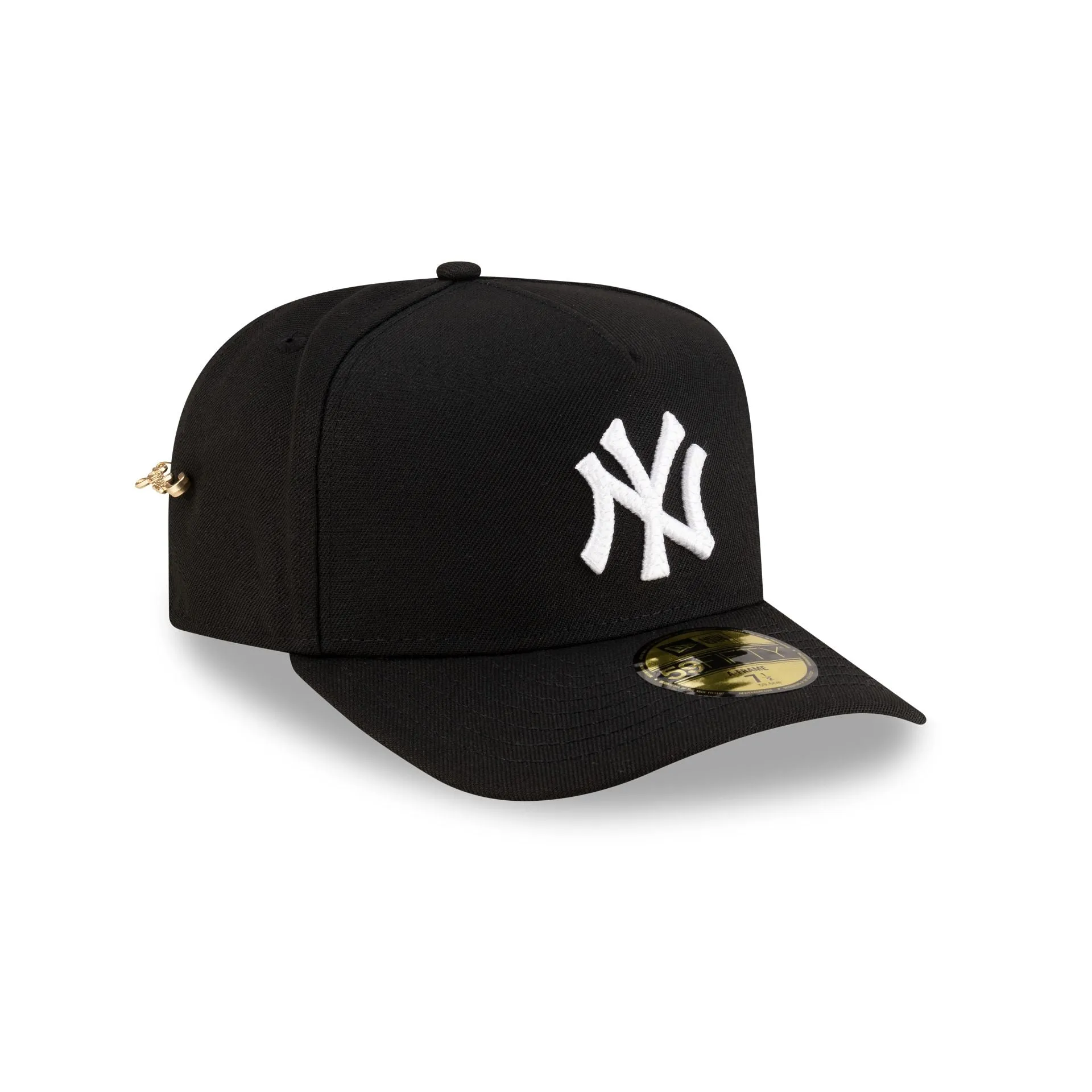 New York Yankees Black Script Safety Pin 59FIFTY A-Frame Fitted Hat sold by New Era