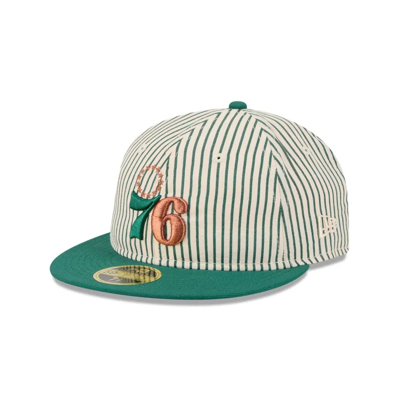 Just Caps Seersucker Philadelphia 76ers Retro Crown 59FIFTY Fitted Hat sold by New Era