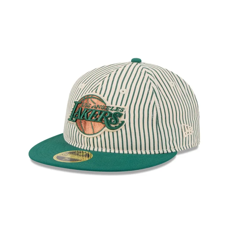 Just Caps Seersucker Los Angeles Lakers Retro Crown 59FIFTY Fitted Hat sold by New Era
