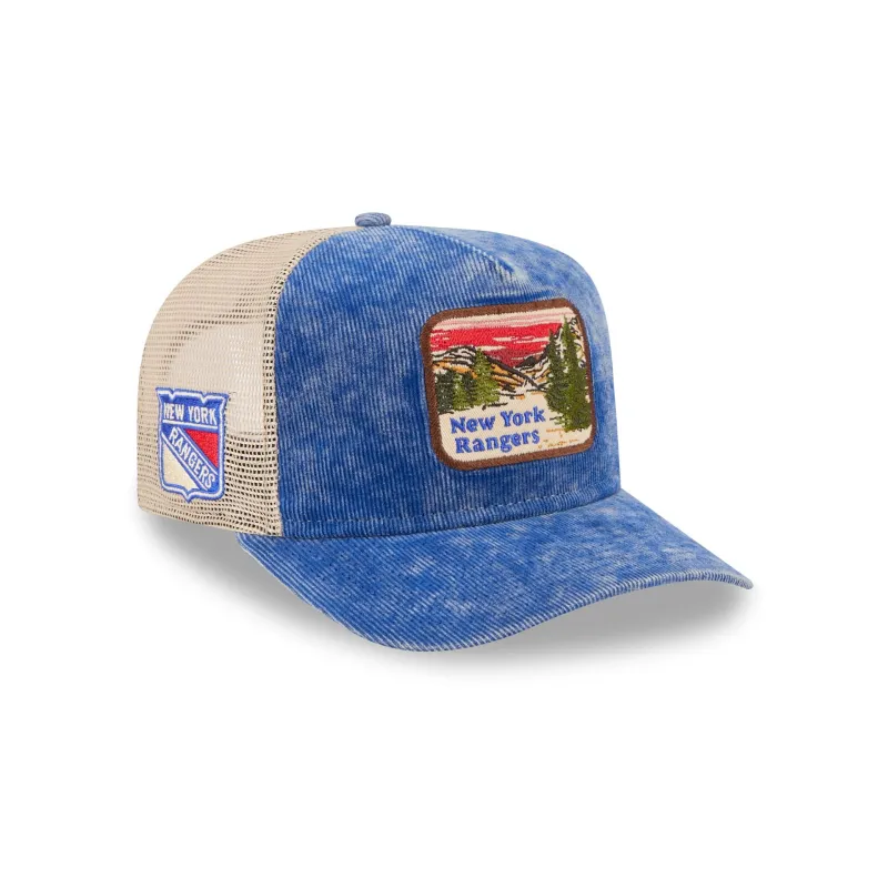New York Rangers Vintage Landscape 9FIFTY A-Frame Trucker Hat sold by New Era