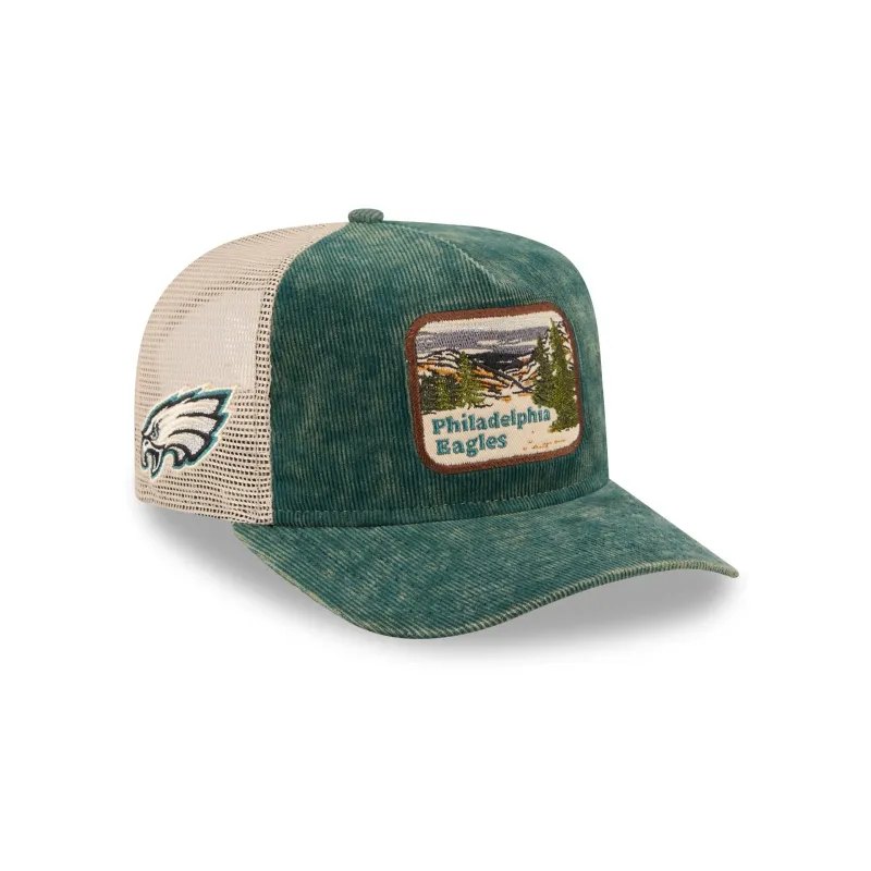 Philadelphia Eagles Vintage Landscape 9FIFTY A-Frame Trucker Hat sold by New Era