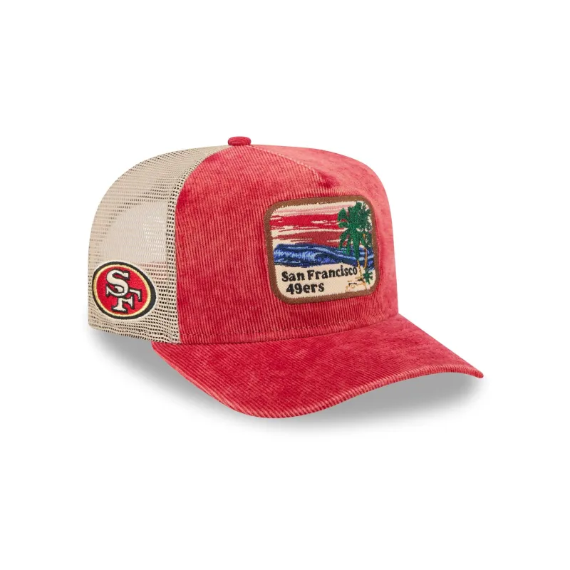 San Francisco 49ers Vintage Landscape 9FIFTY A-Frame Trucker Hat sold by New Era