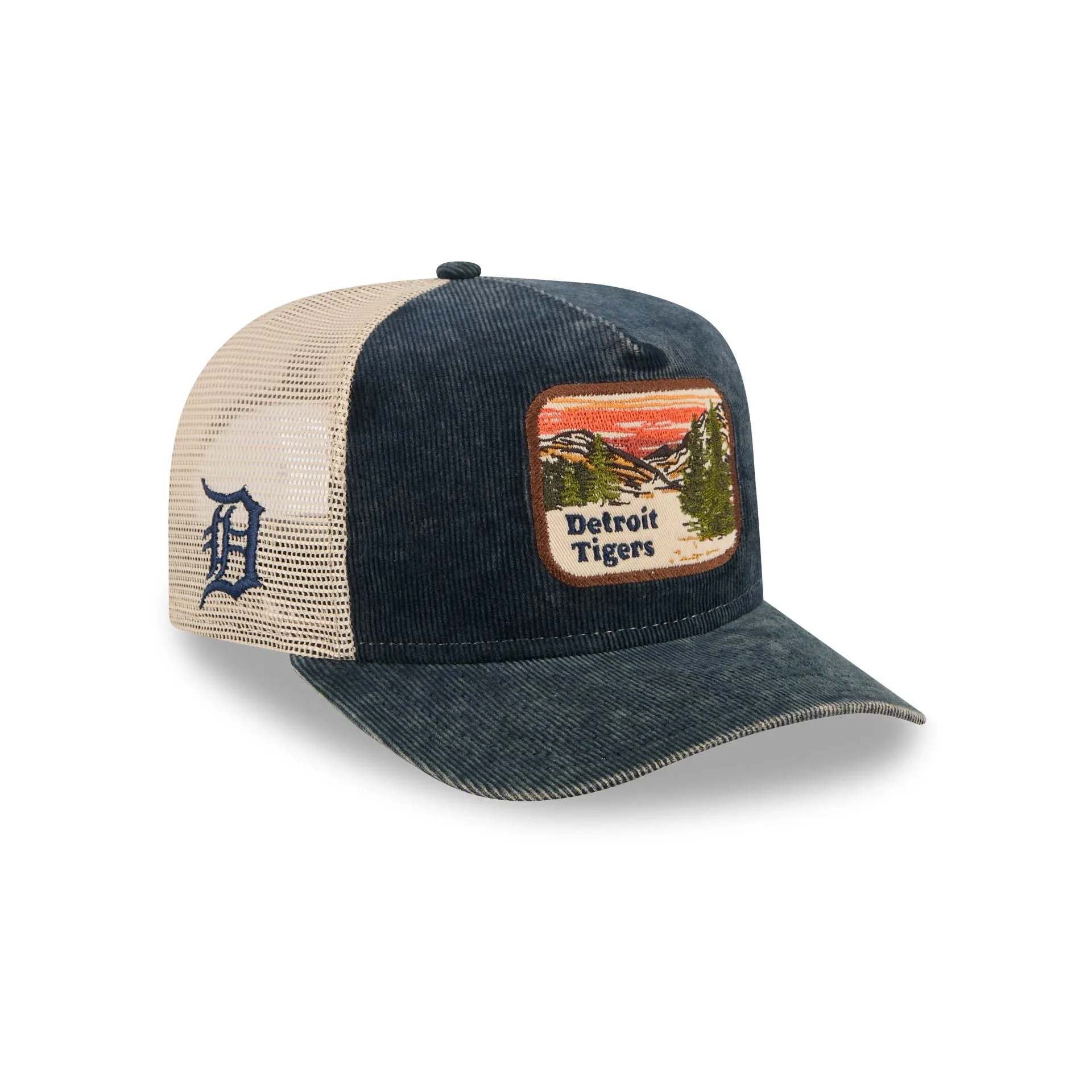 Detroit Tigers Vintage Landscape 9FIFTY A-Frame Trucker Hat sold by New Era