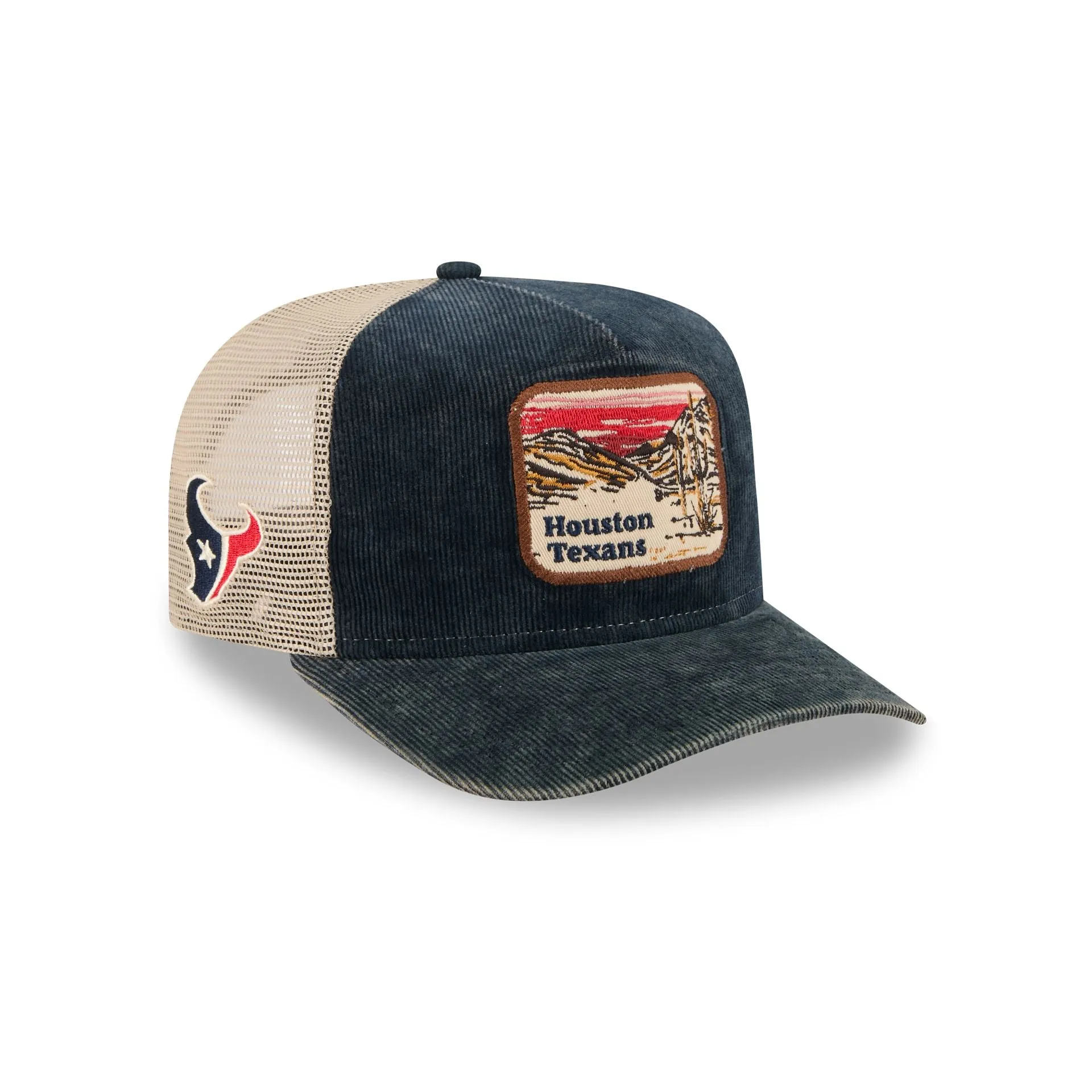 Houston Texans Vintage Landscape 9FIFTY A-Frame Trucker Hat sold by New Era