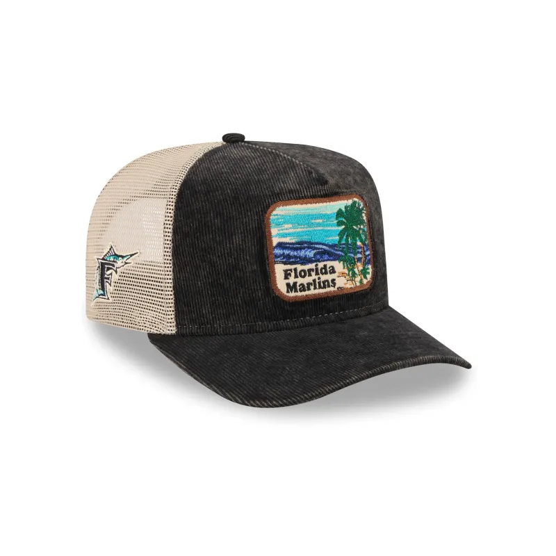 Miami Marlins Vintage Landscape 9FIFTY A-Frame Trucker Hat sold by New Era