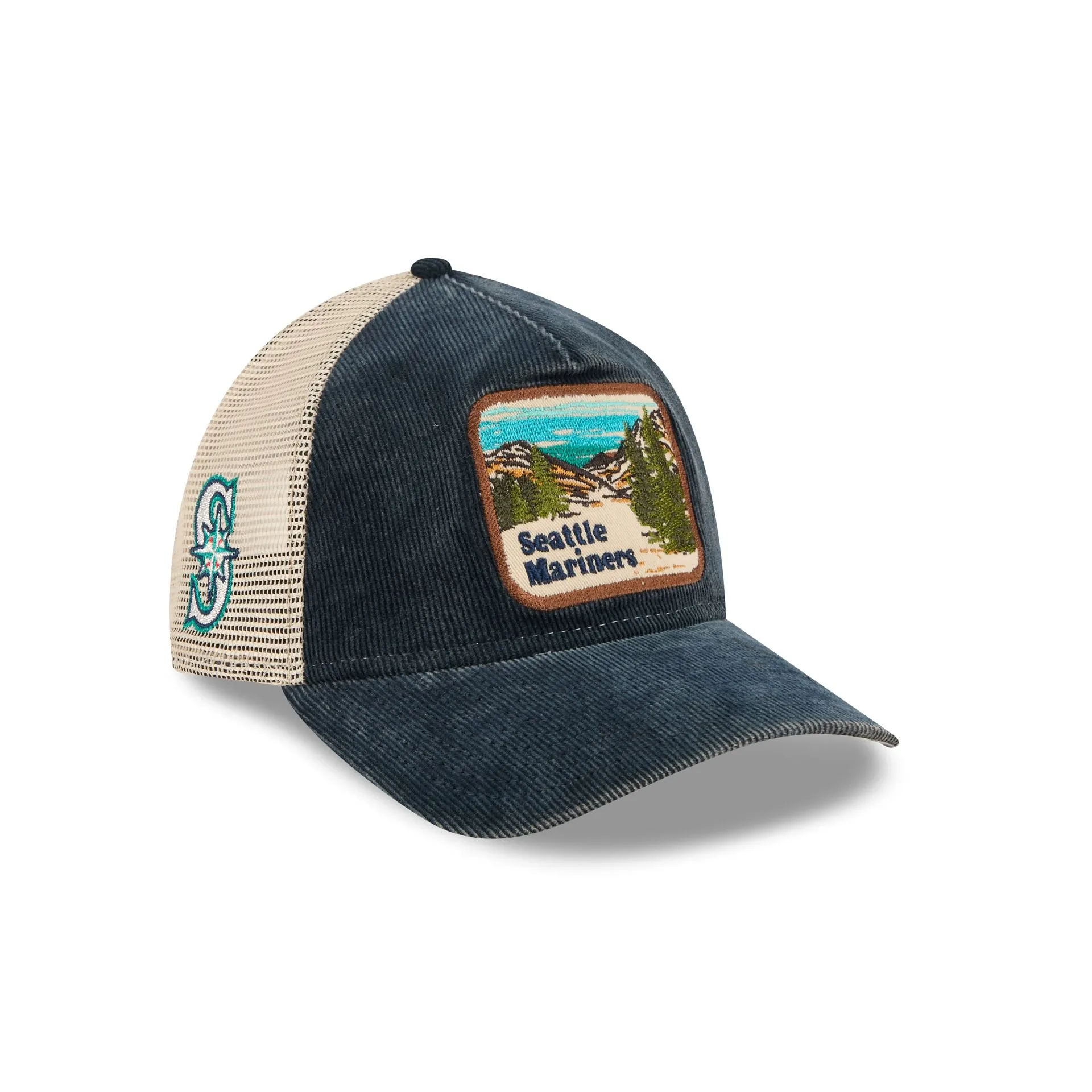 Seattle Mariners Vintage Landscape 9TWENTY A-Frame Trucker Hat sold by New Era
