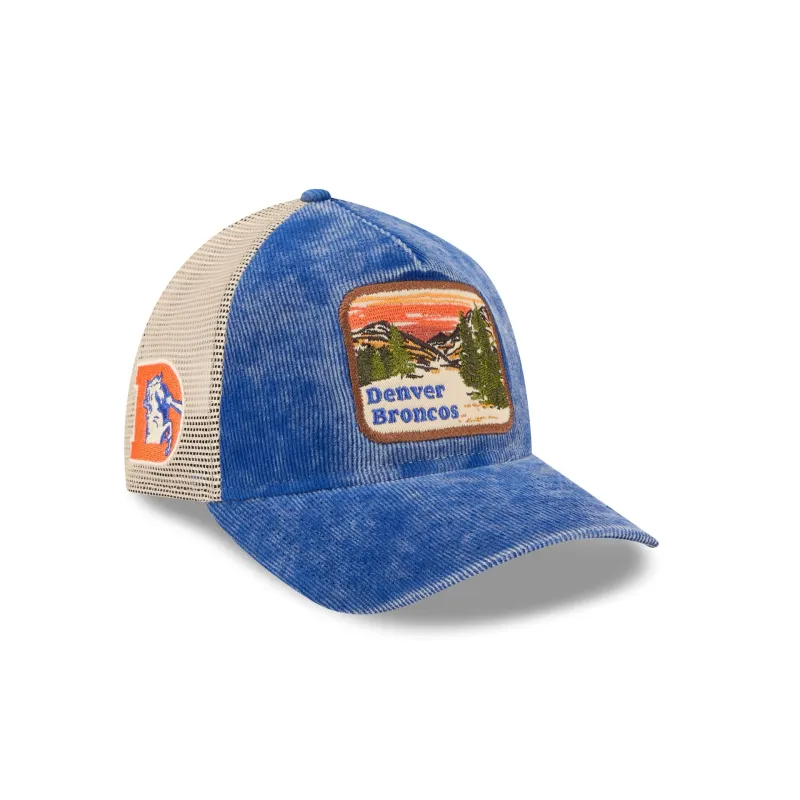 Denver Broncos Vintage Landscape 9TWENTY A-Frame Trucker Hat sold by New Era