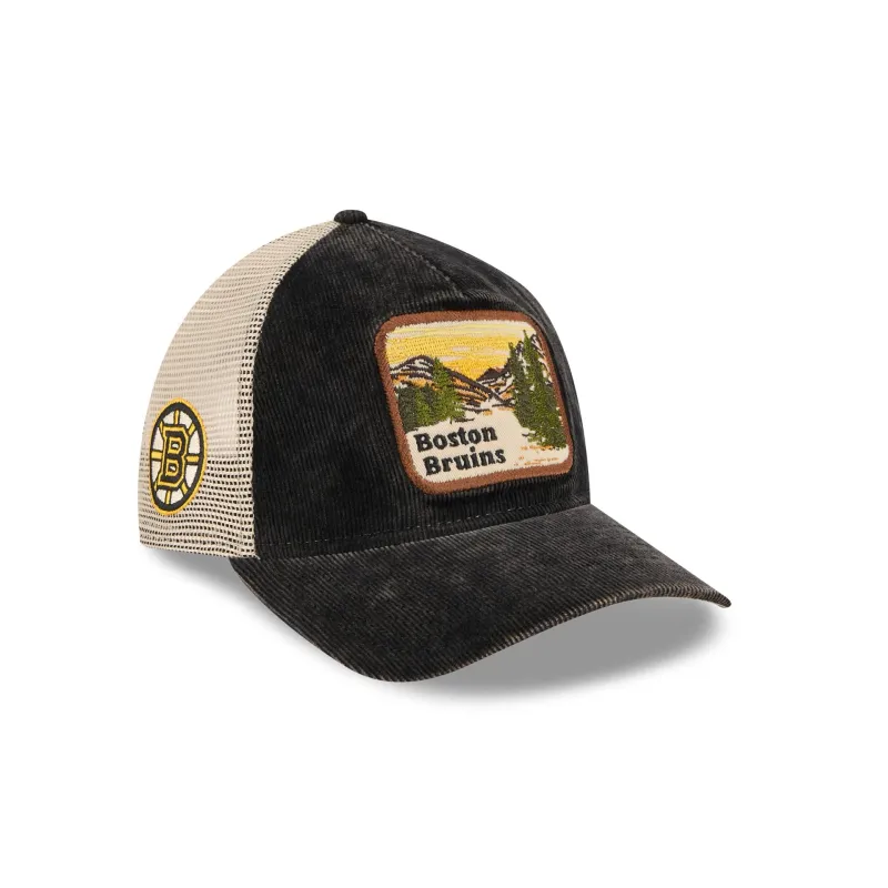 Boston Bruins Vintage Landscape 9TWENTY A-Frame Trucker Hat sold by New Era