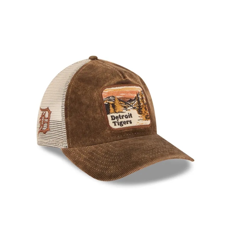 Detroit Tigers Vintage Landscape Brown 9TWENTY A-Frame Trucker Hat sold by New Era
