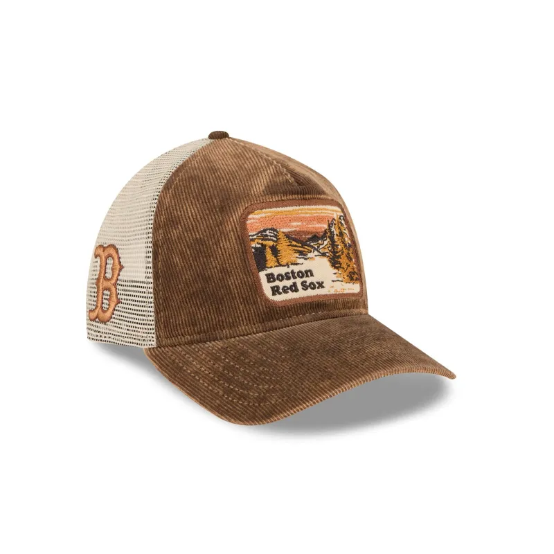 Boston Red Sox Vintage Landscape Brown 9TWENTY A-Frame Trucker Hat sold by New Era