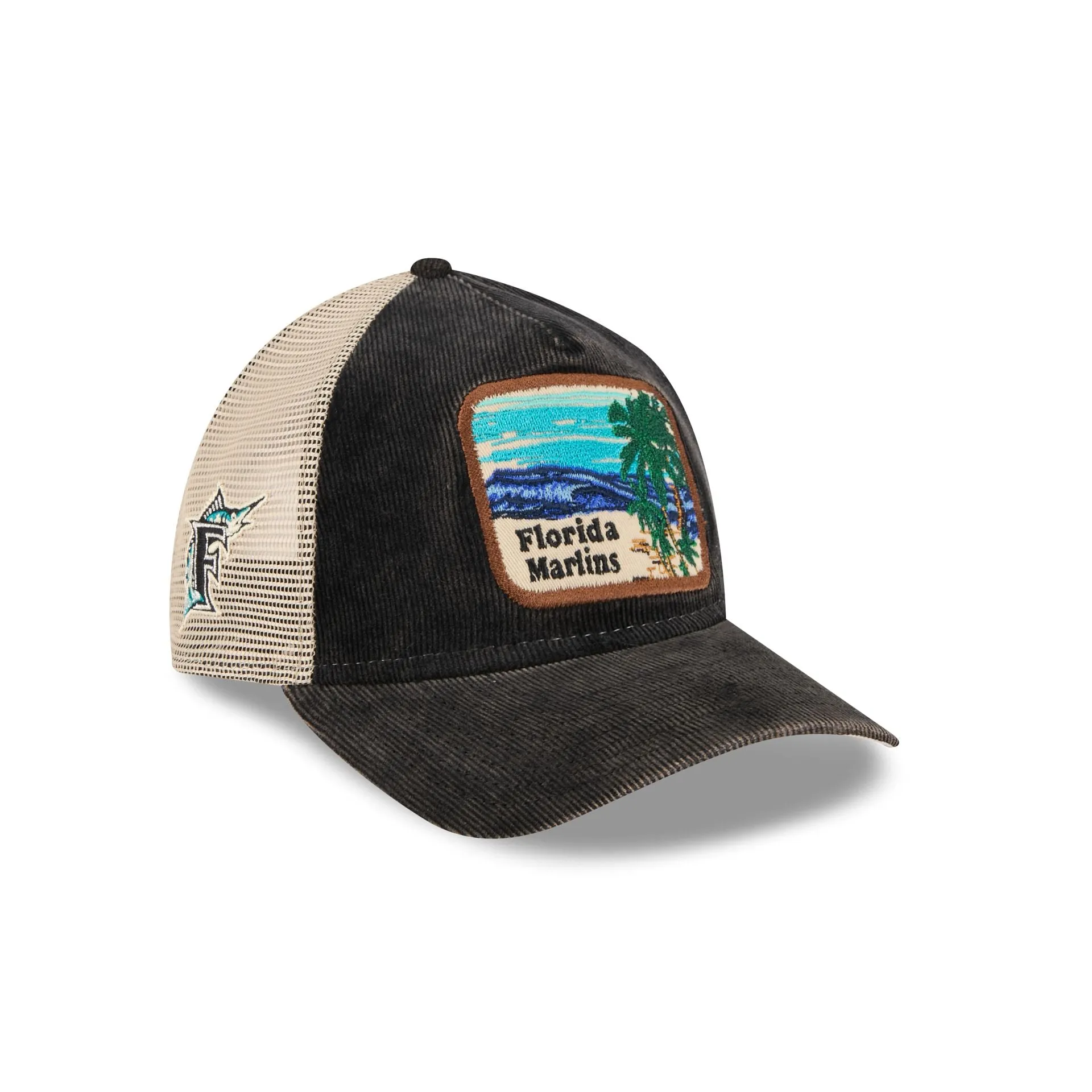 Miami Marlins Vintage Landscape 9TWENTY A-Frame Trucker Hat sold by New Era
