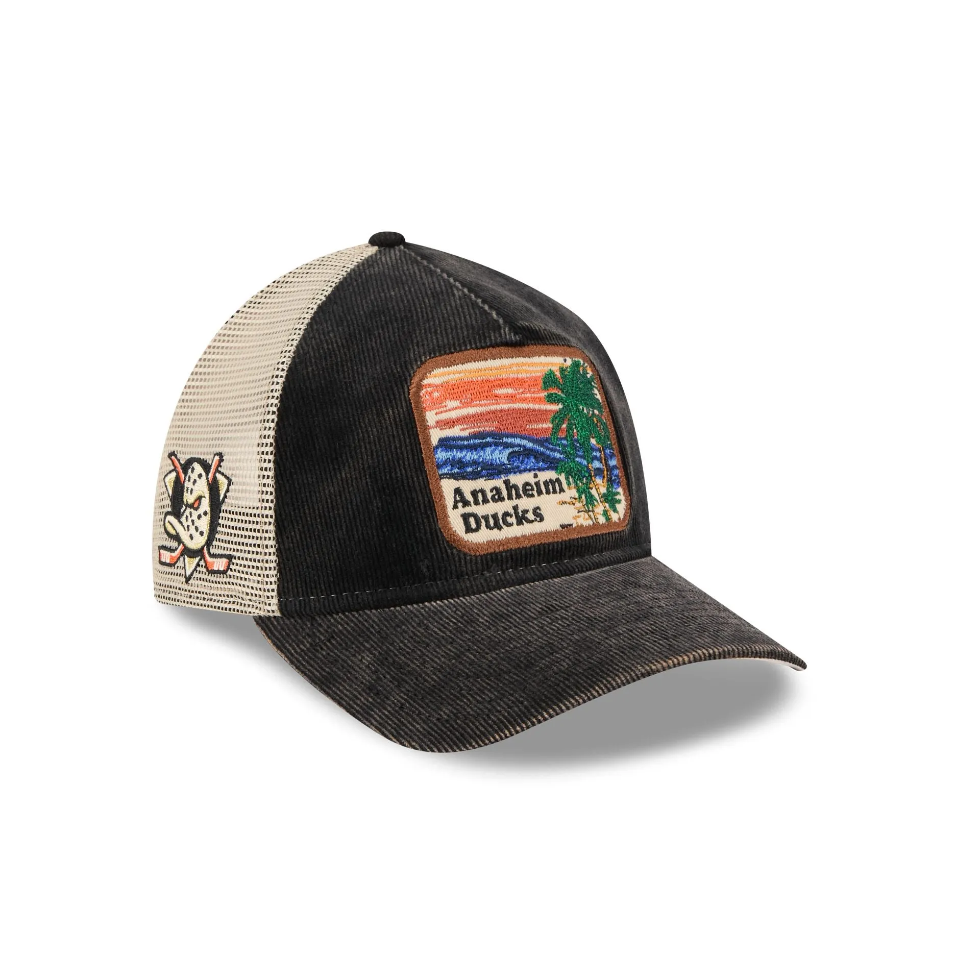 Anaheim Ducks Vintage Landscape 9TWENTY A-Frame Trucker Hat sold by New Era