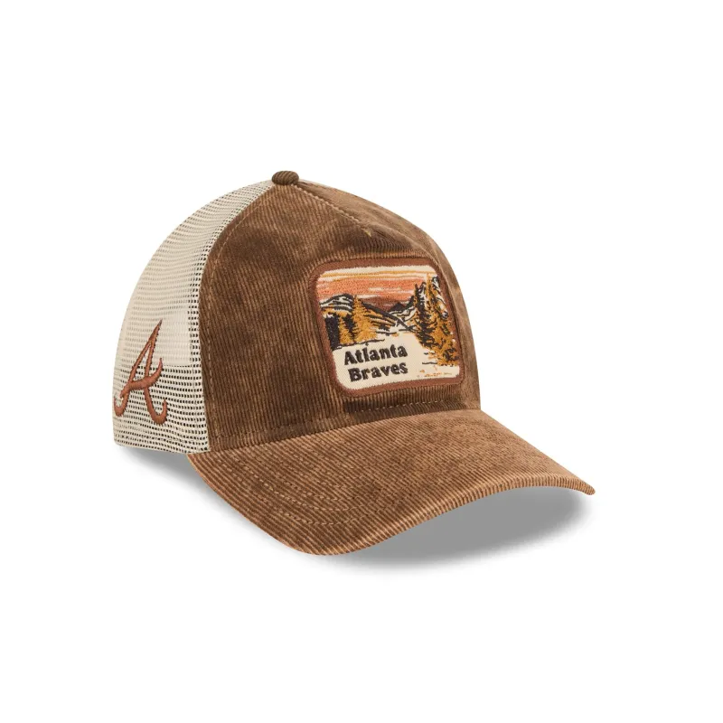 Atlanta Braves Vintage Landscape Brown 9TWENTY A-Frame Trucker Hat sold by New Era