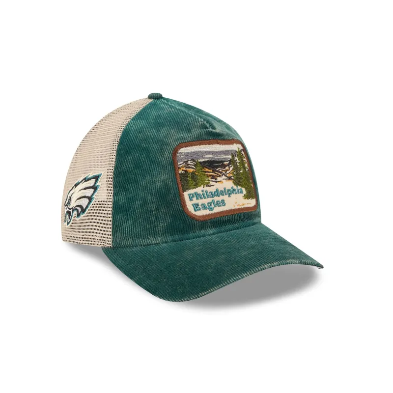 Philadelphia Eagles Vintage Landscape 9TWENTY A-Frame Trucker Hat sold by New Era