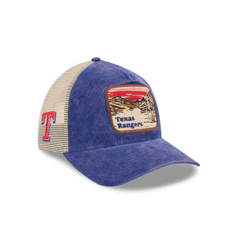 Texas Rangers Vintage Landscape 9TWENTY A-Frame Trucker Hat sold by New Era