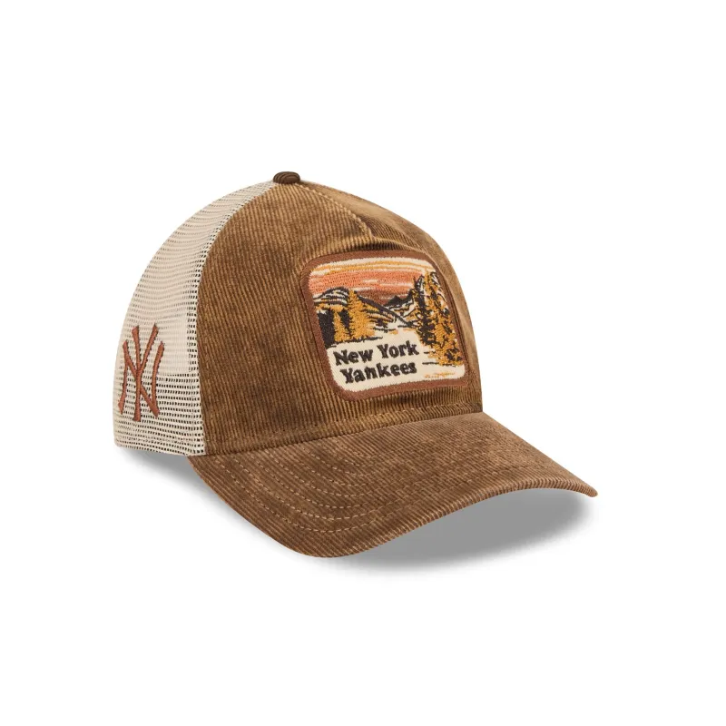New York Yankees Vintage Landscape Brown 9TWENTY A-Frame Trucker Hat sold by New Era