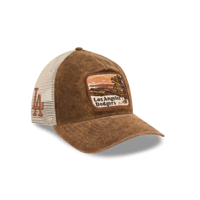 Los Angeles Dodgers Vintage Landscape Brown 9TWENTY A-Frame Trucker Hat sold by New Era
