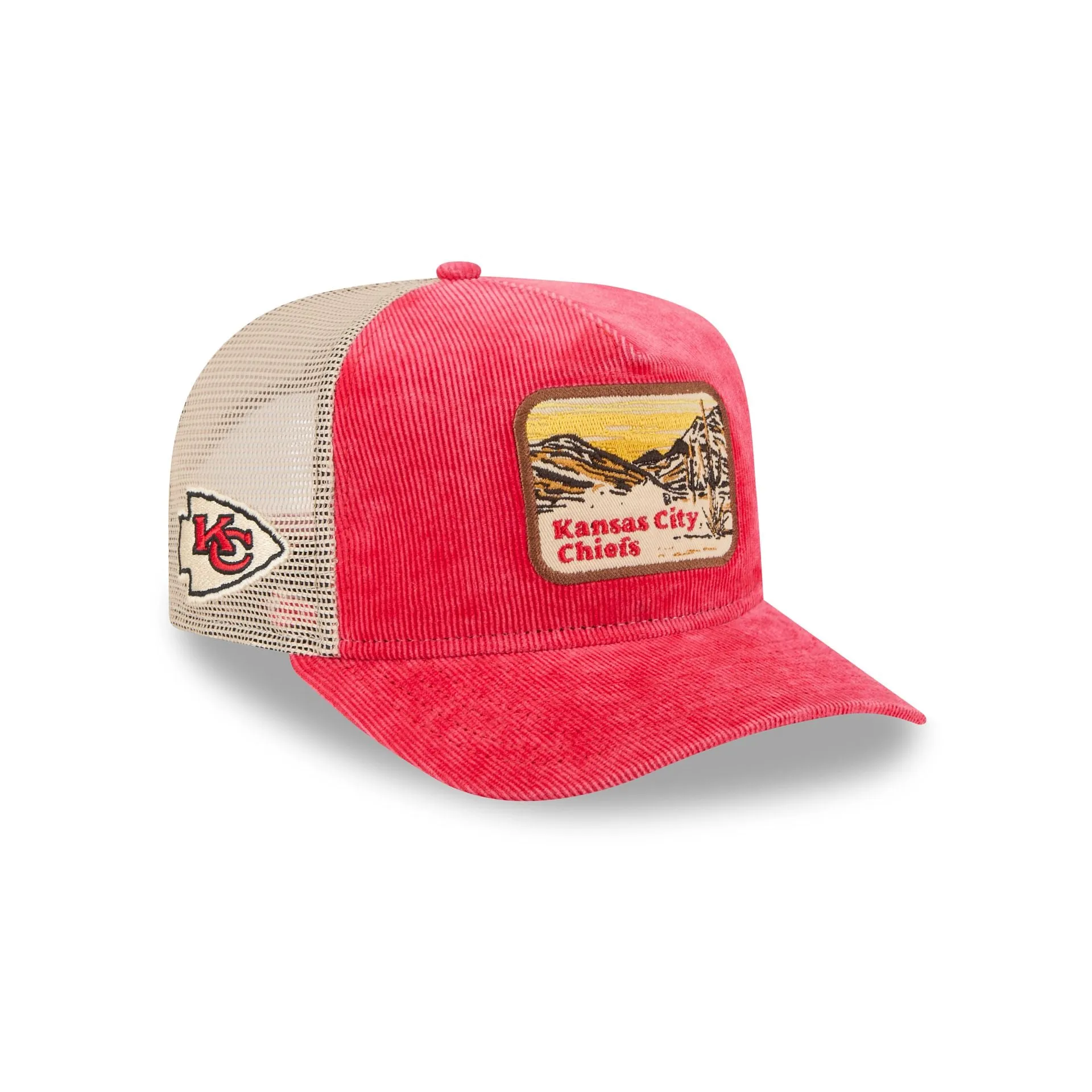 Kansas City Chiefs Vintage Landscape 9FIFTY A-Frame Trucker Hat sold by New Era