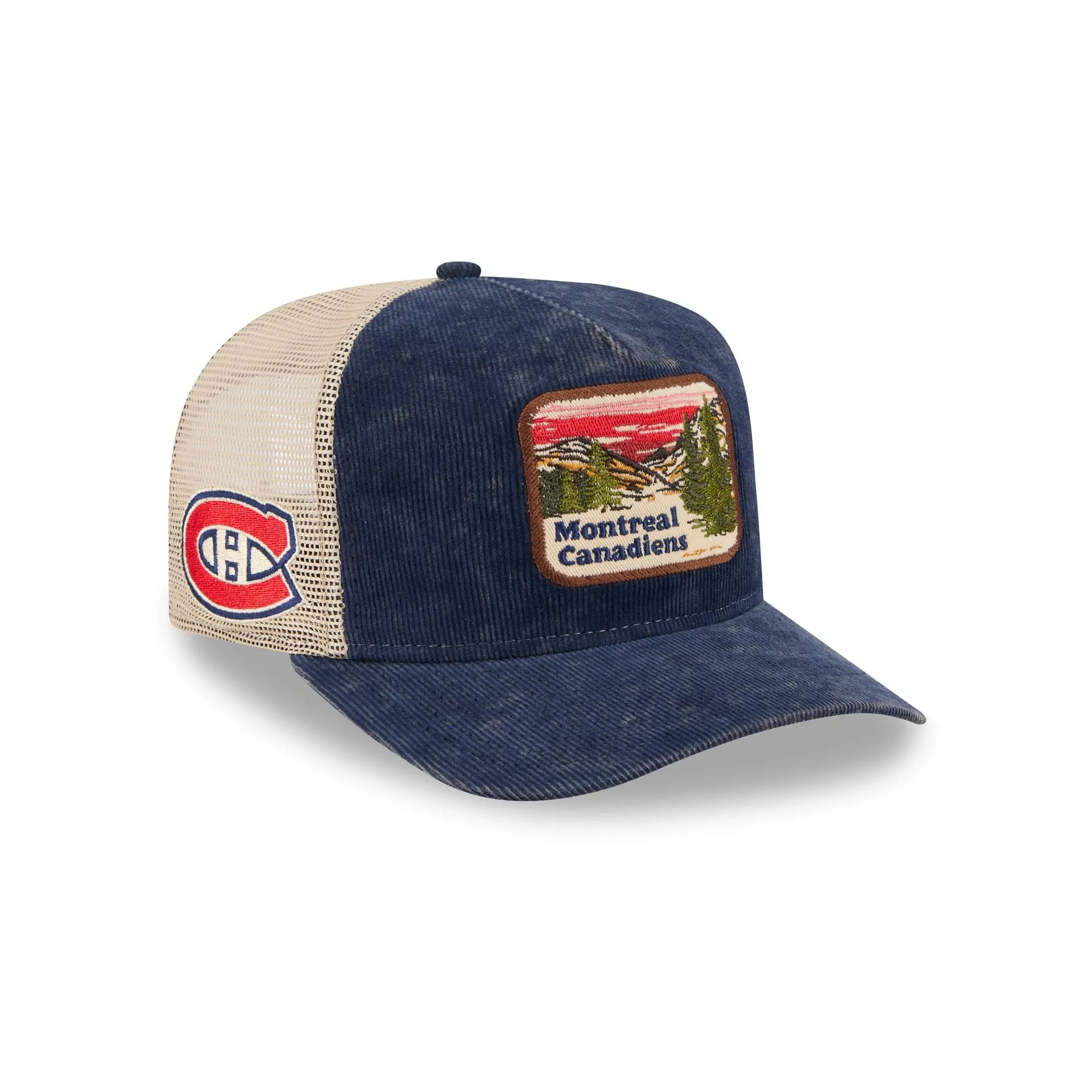 Montreal Canadiens Vintage Landscape 9FIFTY A-Frame Trucker Hat sold by New Era