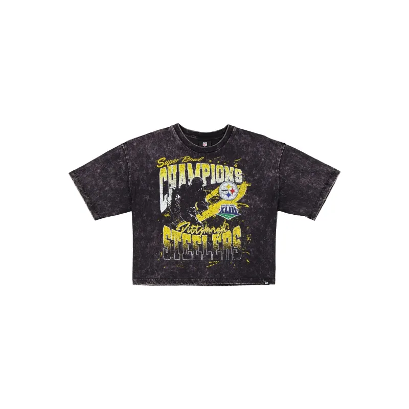 Pittsburgh Steelers Sport Classics Women's Cropped T-Shirt sold by New Era