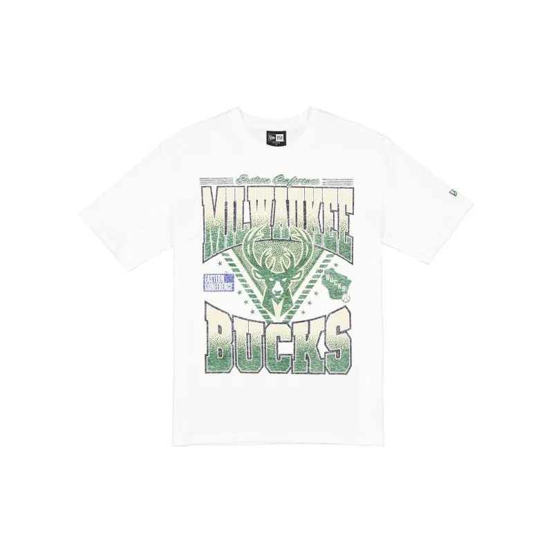 Milwaukee Bucks Sport Classics Washed Optic White T-Shirt sold by New Era