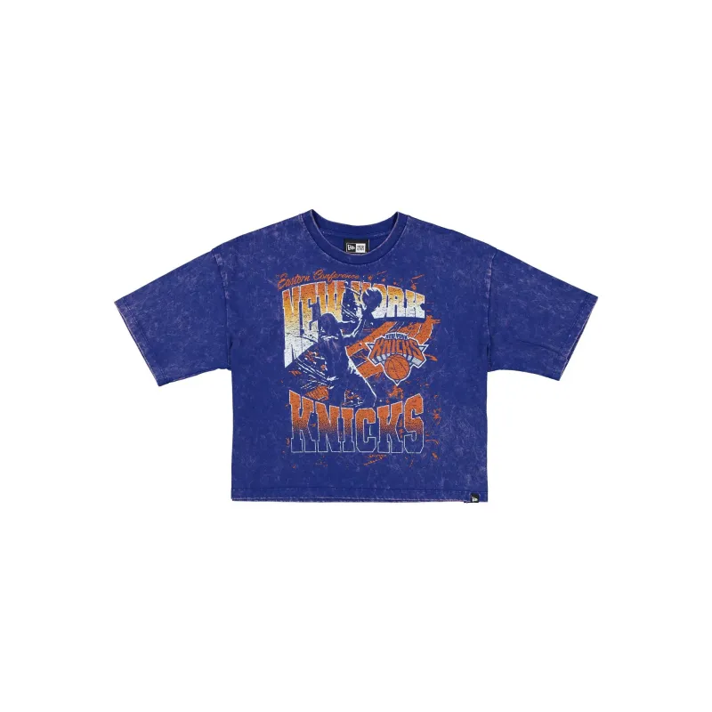 New York Knicks Sport Classics Women's Cropped T-Shirt sold by New Era
