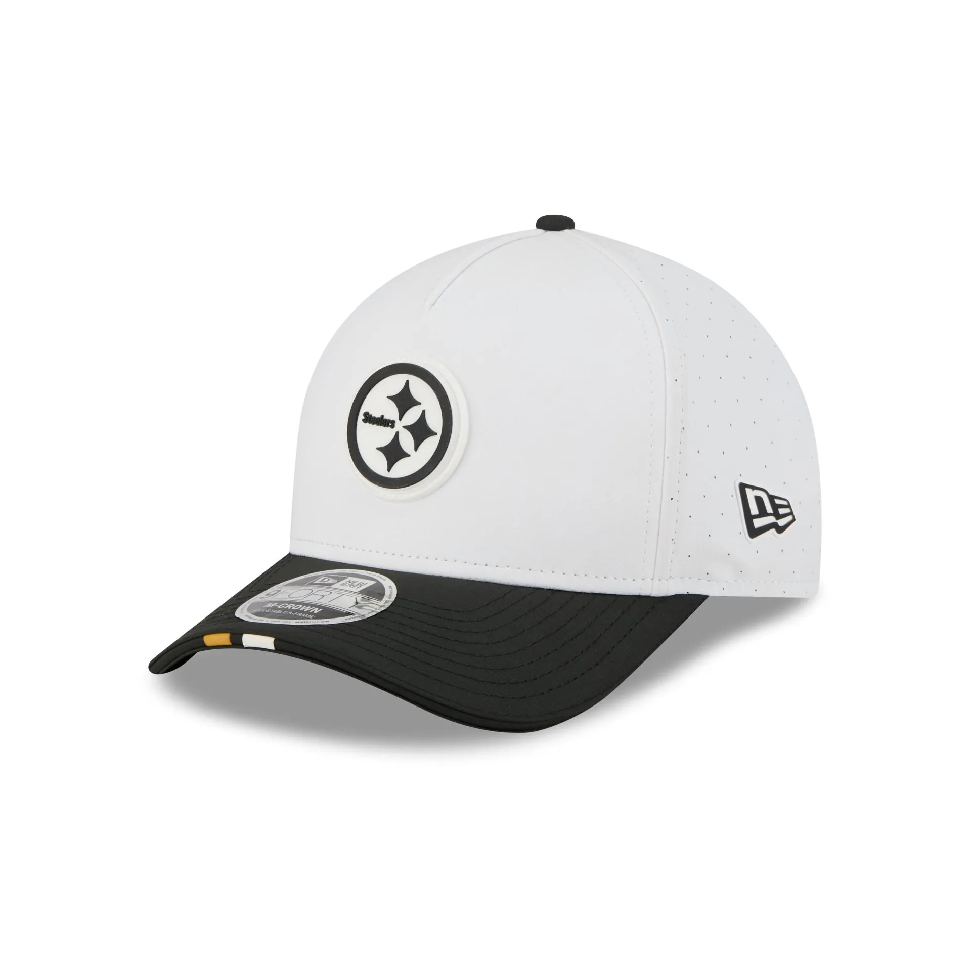 Pittsburgh Steelers 2025 Training 9FORTY M-Crown A-Frame Snapback Hat sold by New Era