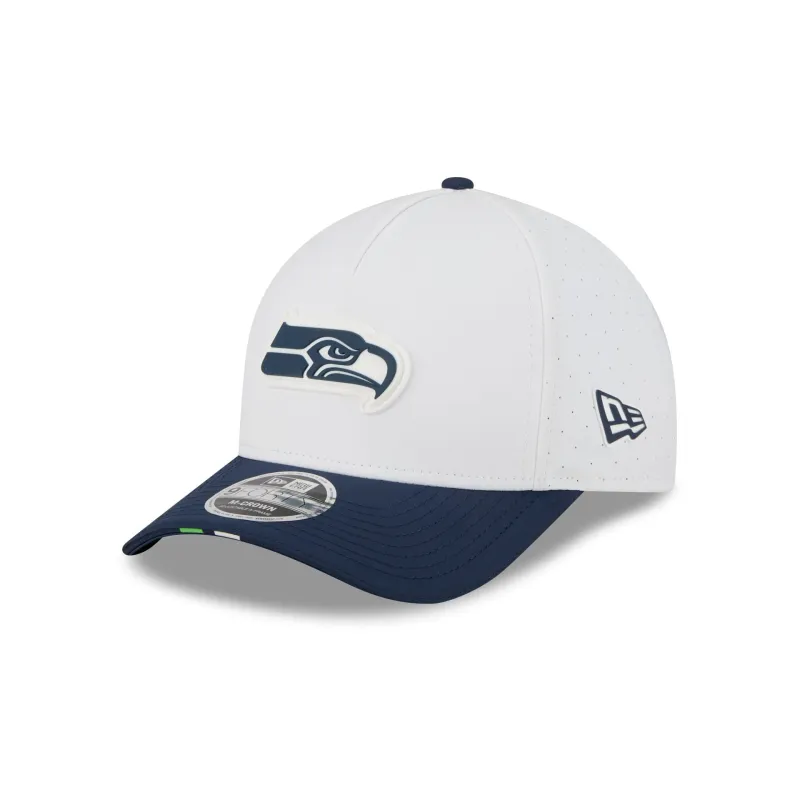 Seattle Seahawks 2025 Training 9FORTY M-Crown A-Frame Snapback Hat sold by New Era