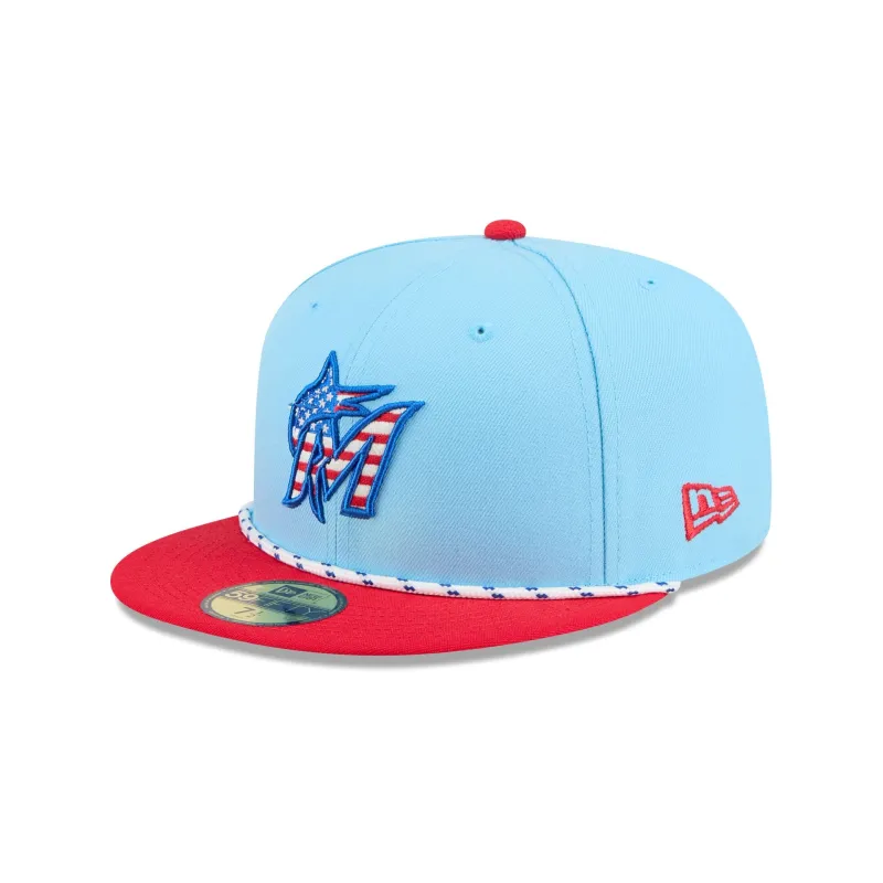 Miami Marlins Independence Day 2025 59FIFTY Fitted Hat sold by New Era