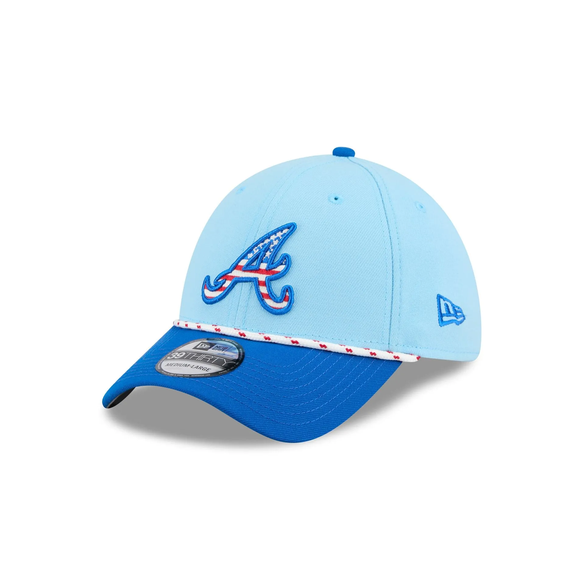 Atlanta Braves Independence Day 2025 39THIRTY Stretch Fit Hat sold by New Era