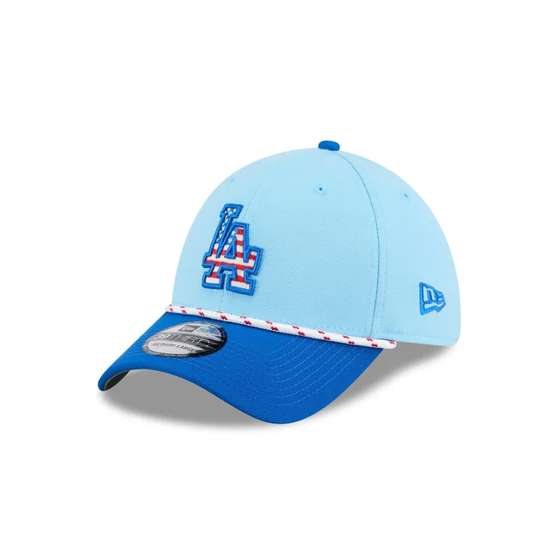 Los Angeles Dodgers Independence Day 2025 39THIRTY Stretch Fit Hat sold by New Era