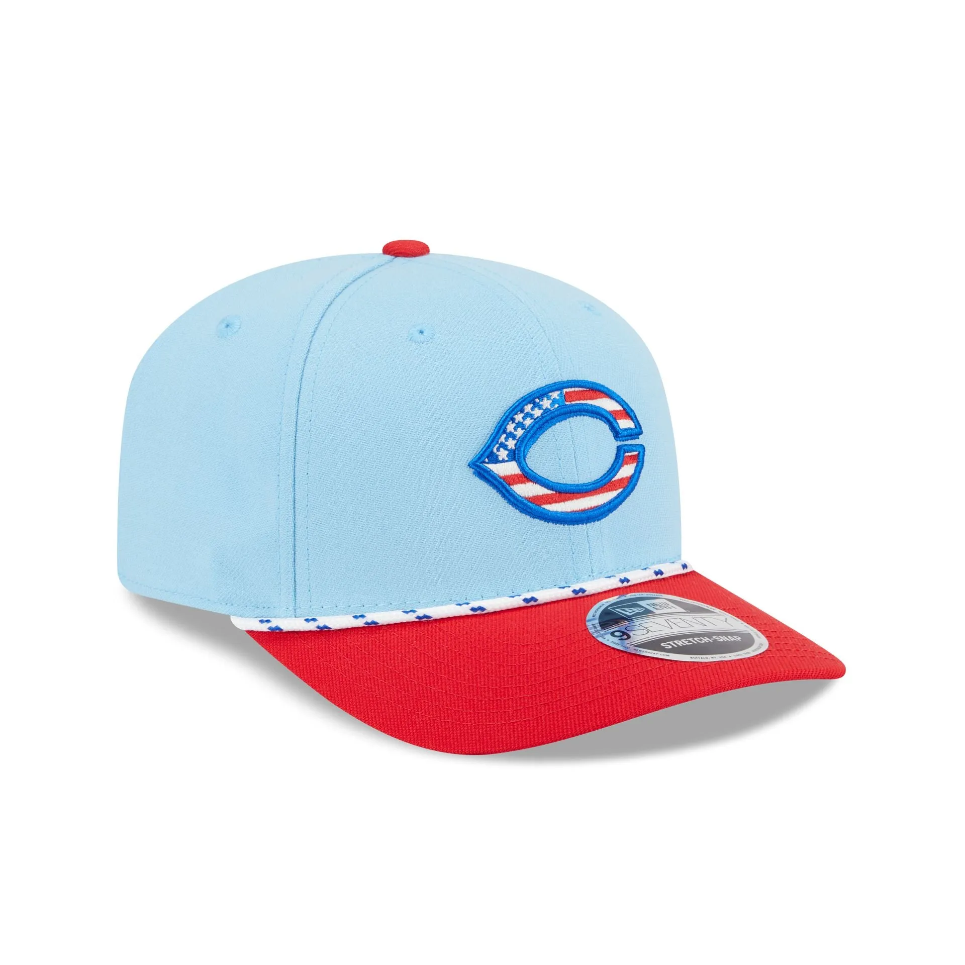Cincinnati Reds Independence Day 2025 9SEVENTY Stretch-Snap Hat sold by New Era product image thumbnail 3