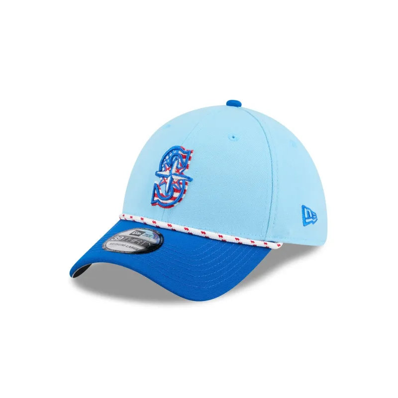 Seattle Mariners Independence Day 2025 39THIRTY Stretch Fit Hat sold by New Era
