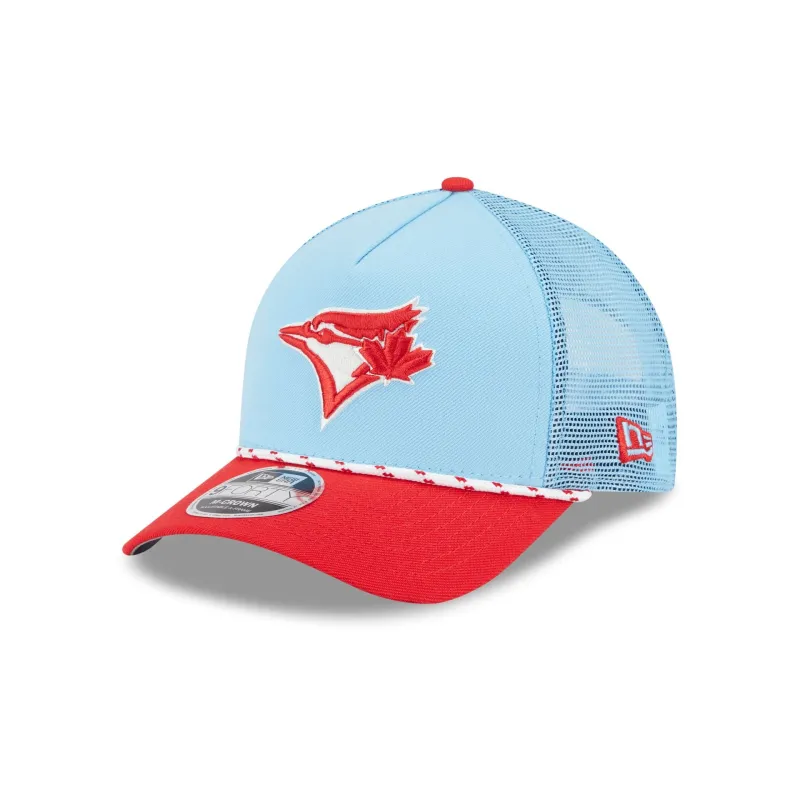 Toronto Blue Jays Independence Day 2025 9FORTY M-Crown A-Frame Trucker Hat sold by New Era