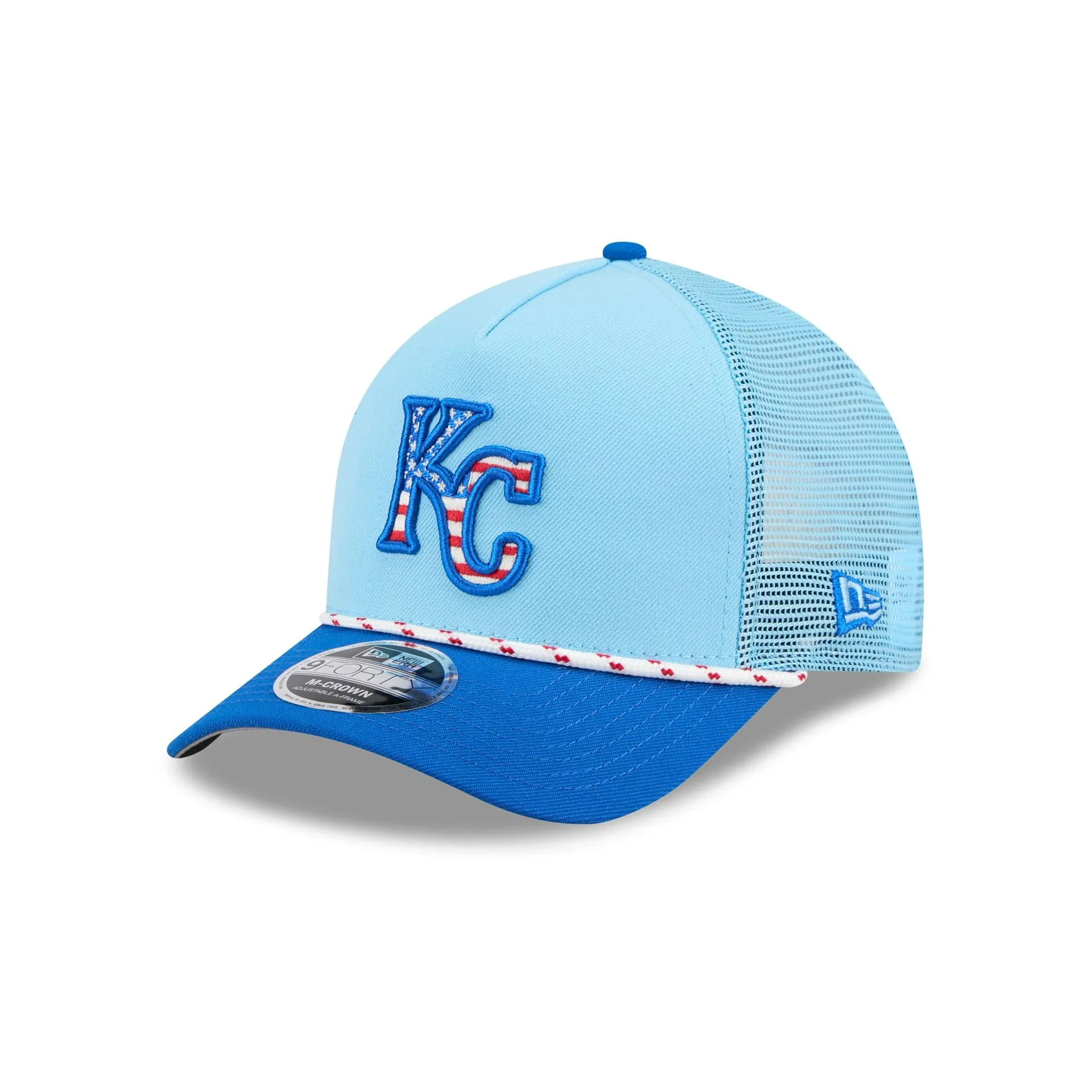 Kansas City Royals Independence Day 2025 9FORTY M-Crown A-Frame Trucker Hat sold by New Era