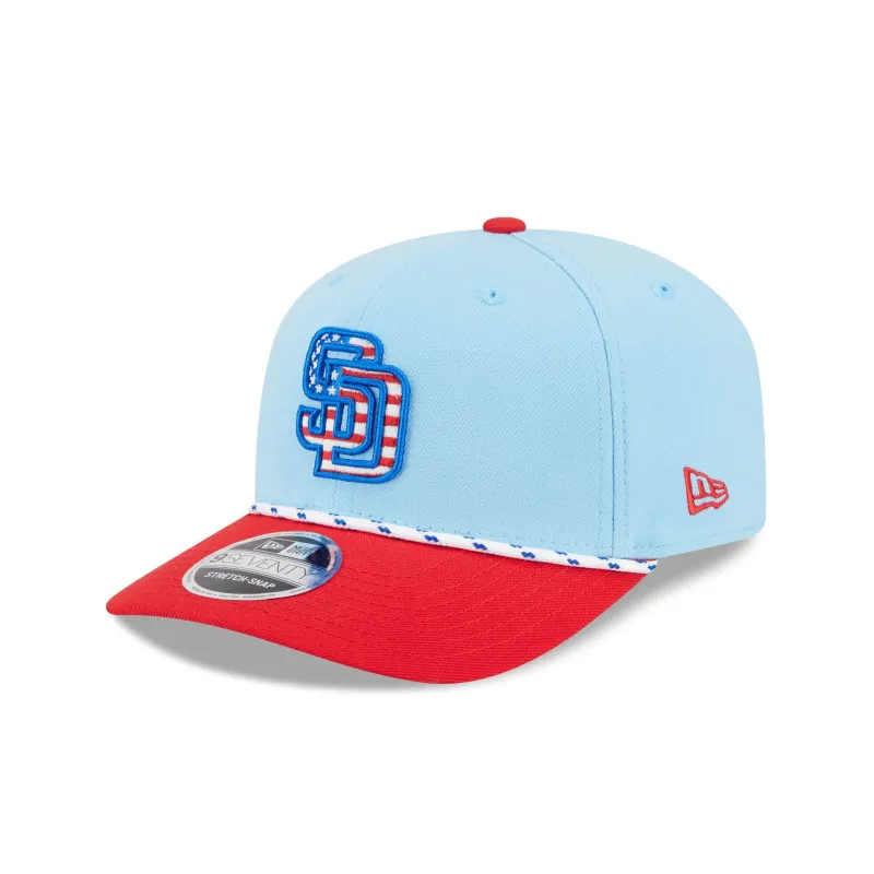 San Diego Padres Independence Day 2025 9SEVENTY Stretch-Snap Hat sold by New Era