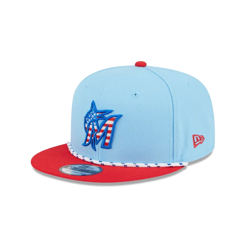 Miami Marlins Independence Day 2025 9FIFTY Snapback Hat sold by New Era