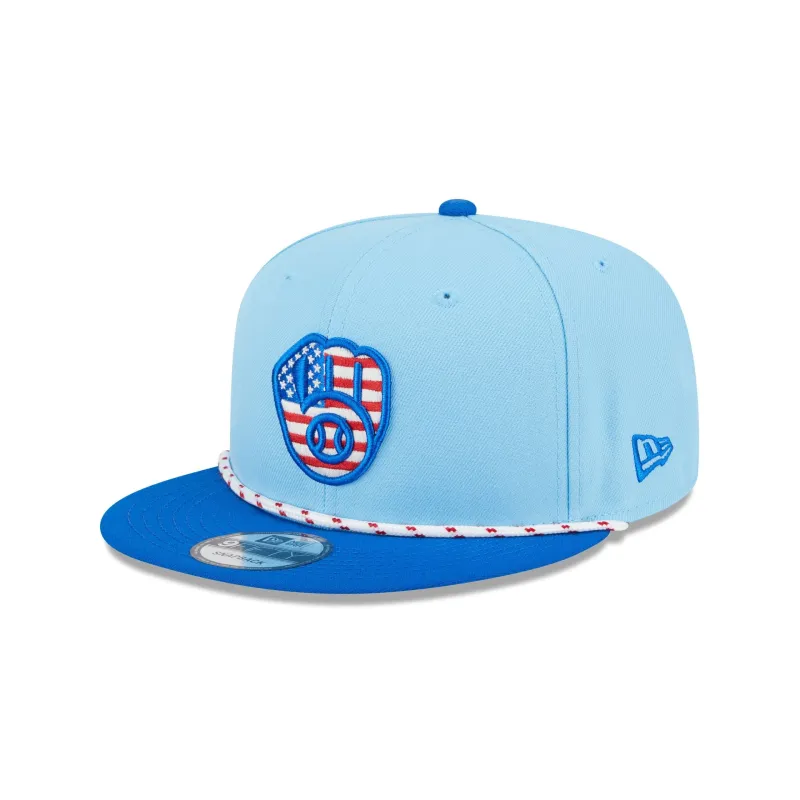 Milwaukee Brewers Independence Day 2025 9FIFTY Snapback Hat sold by New Era