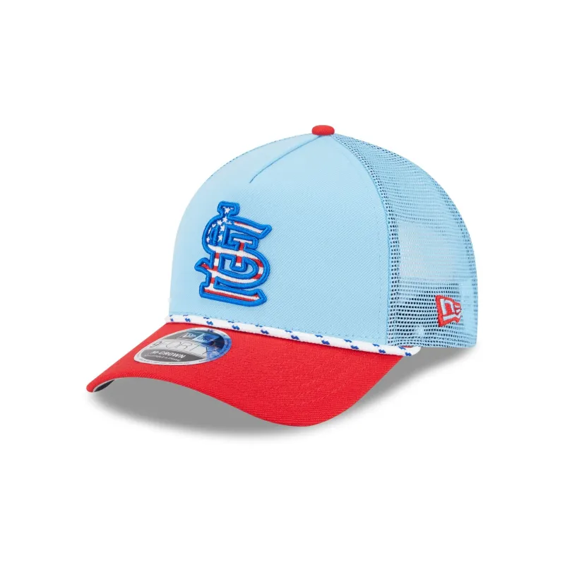 St. Louis Cardinals Independence Day 2025 9FORTY M-Crown A-Frame Trucker Hat sold by New Era