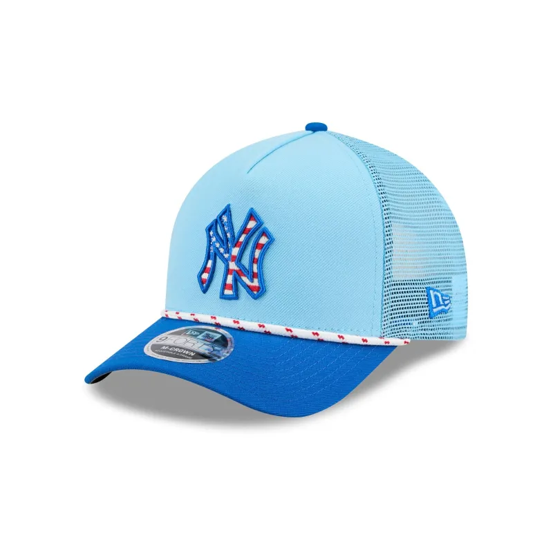 New York Yankees Independence Day 2025 9FORTY M-Crown A-Frame Trucker Hat sold by New Era