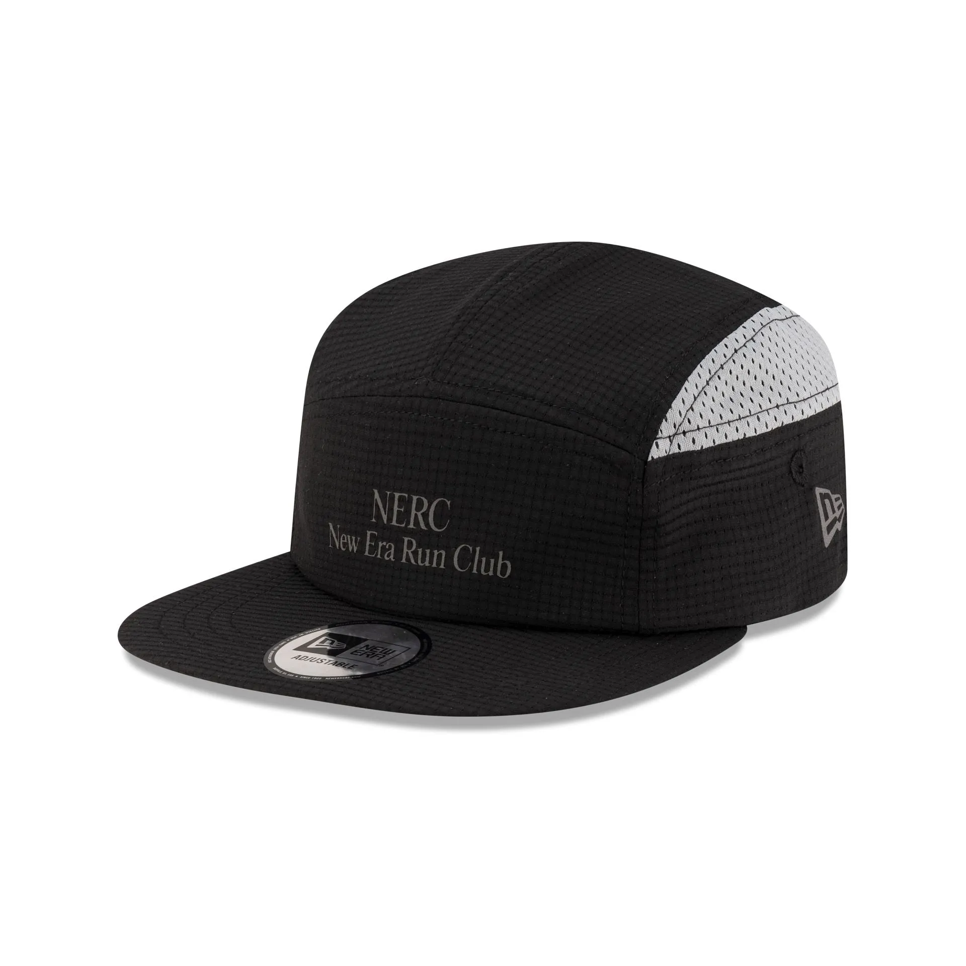 New Era Cap Run Club Black Camper Strapback Hat sold by New Era
