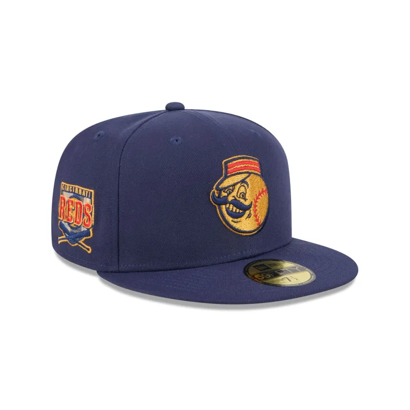 Cincinnati Reds Blue Tartan 59FIFTY Fitted Hat sold by New Era