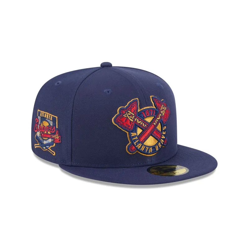 Atlanta Braves Blue Tartan 59FIFTY Fitted Hat sold by New Era