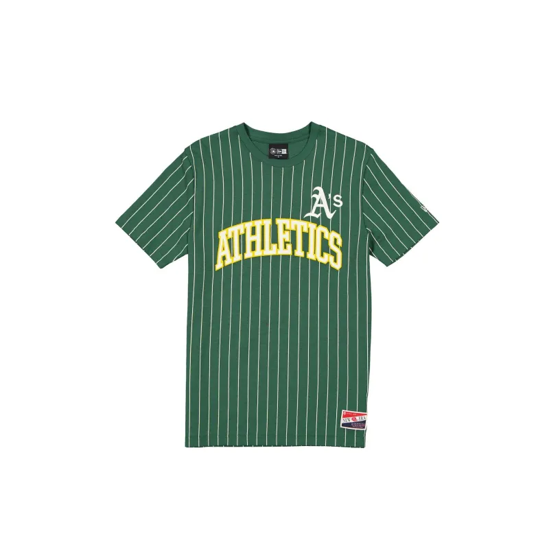 Athletics Throwback Pinstripe Wordmark T-Shirt sold by New Era