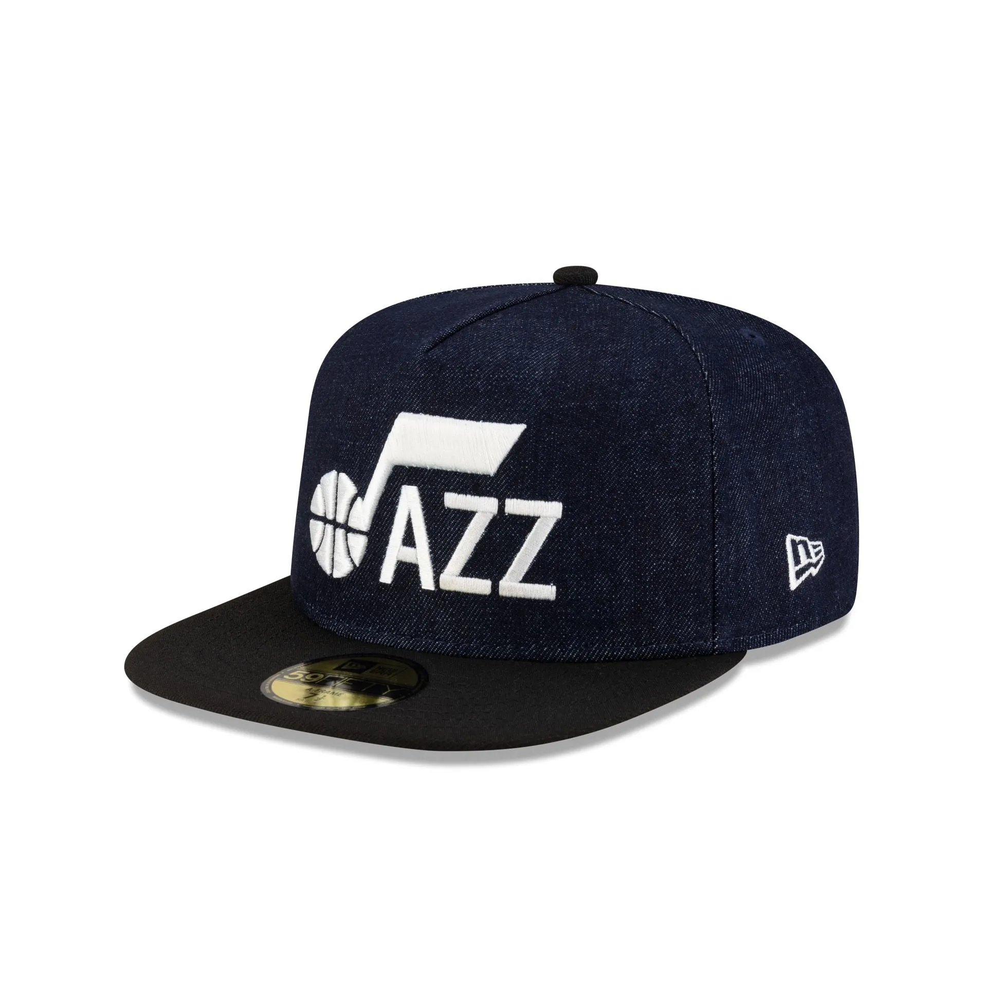 Utah Jazz Navy Denim 59FIFTY A-Frame Fitted Hat sold by New Era