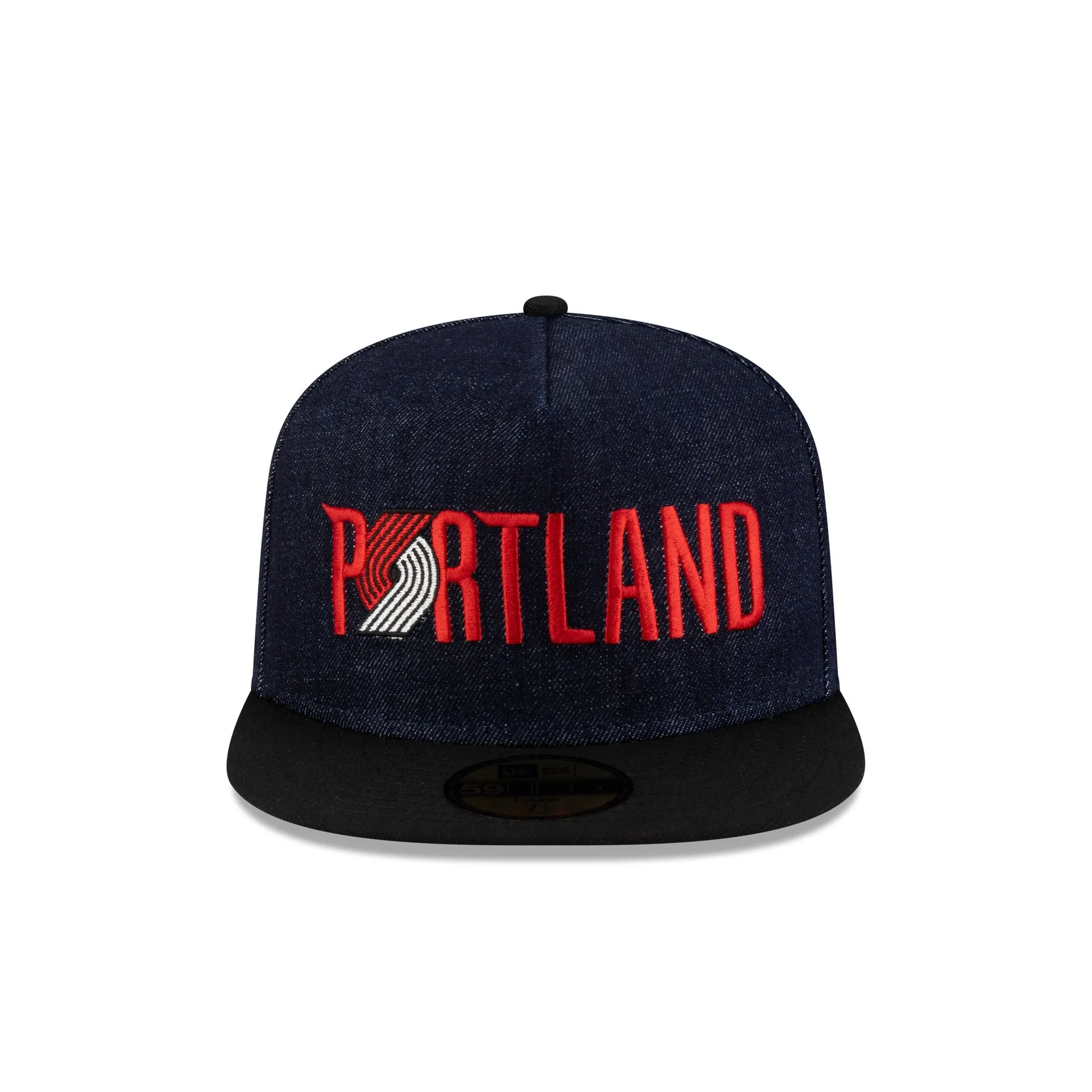 Portland Trail Blazers Navy Denim 59FIFTY A-Frame Fitted Hat sold by New Era product image thumbnail 2
