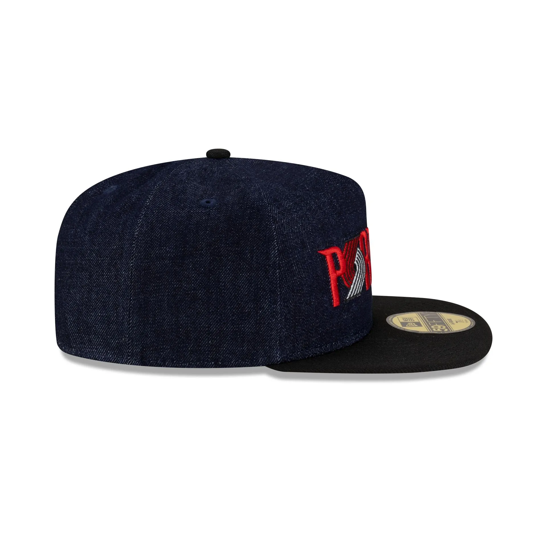 Portland Trail Blazers Navy Denim 59FIFTY A-Frame Fitted Hat sold by New Era product image thumbnail 5
