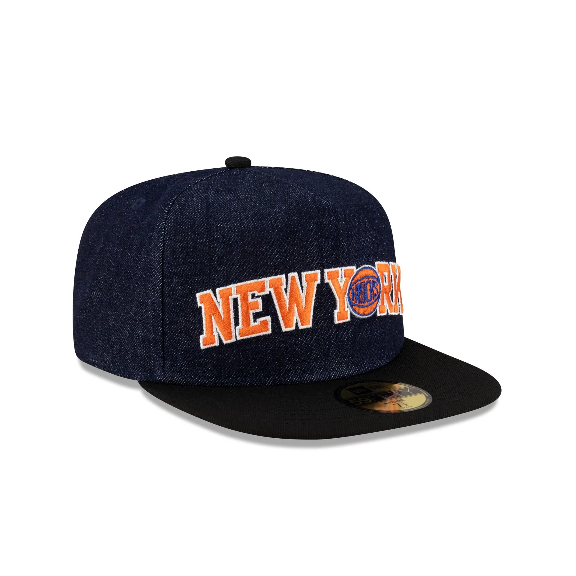 New York Knicks Navy Denim 59FIFTY A-Frame Fitted Hat sold by New Era product image thumbnail 3