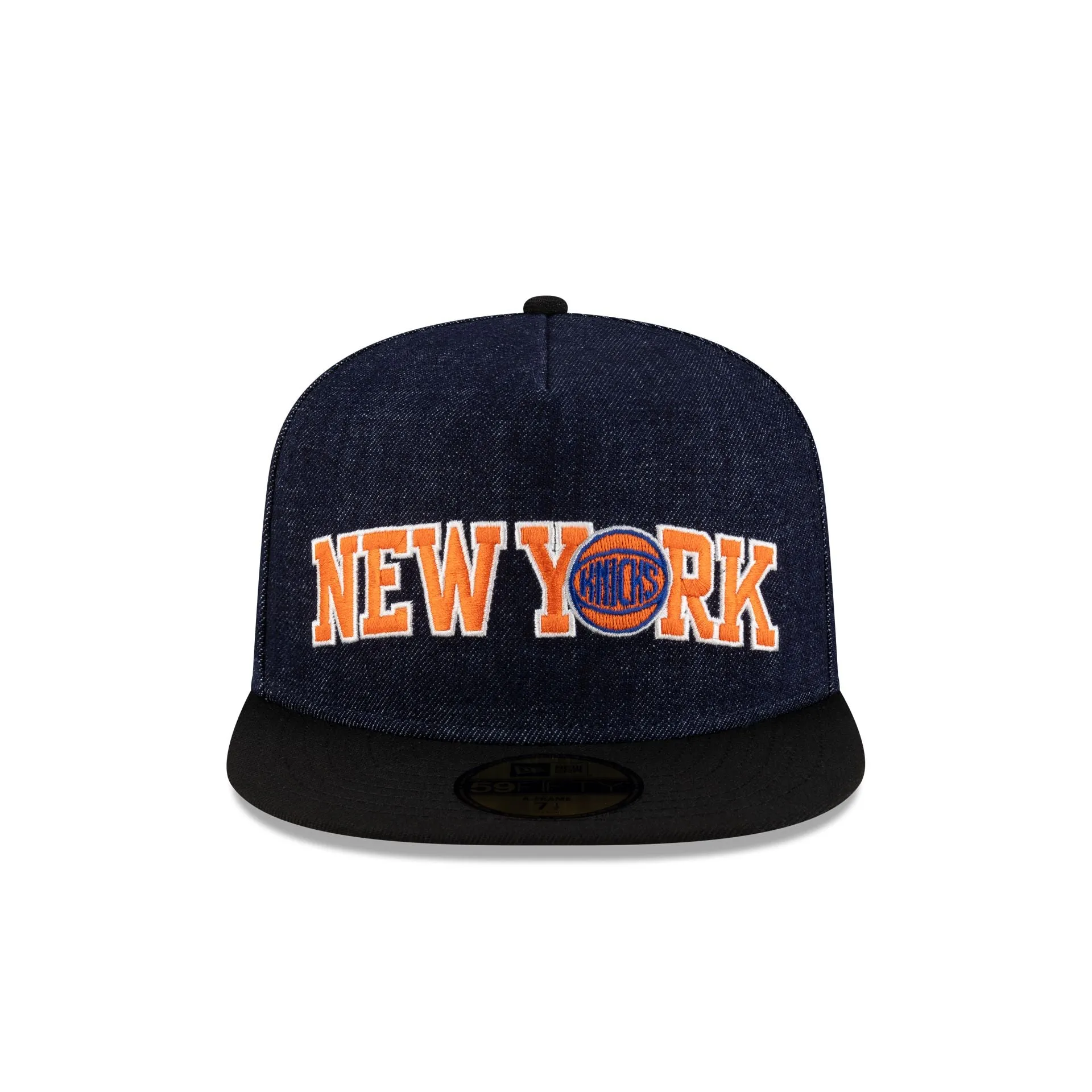 New York Knicks Navy Denim 59FIFTY A-Frame Fitted Hat sold by New Era product image thumbnail 2