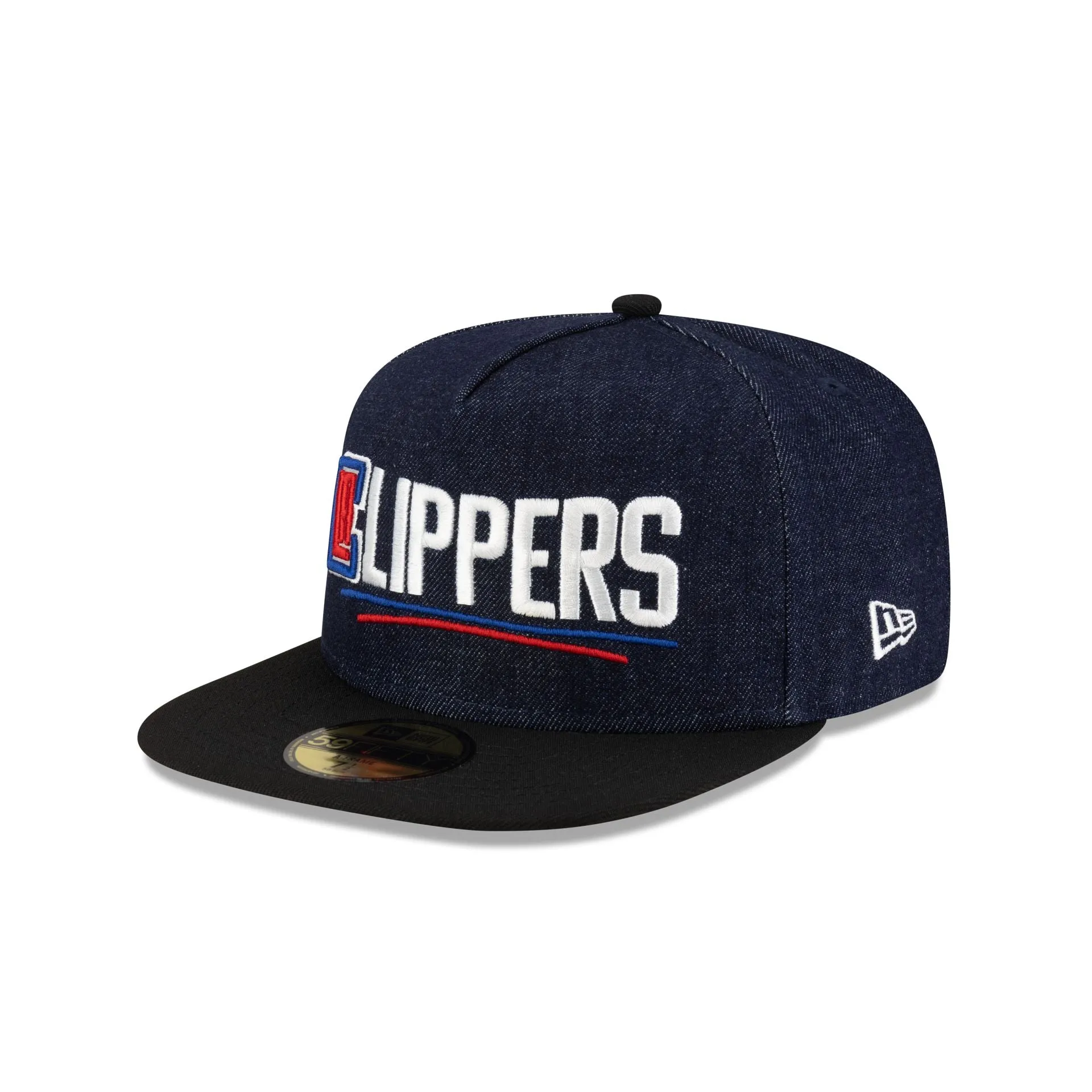 Los Angeles Clippers Navy Denim 59FIFTY A-Frame Fitted Hat sold by New Era